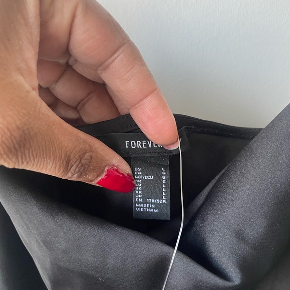 Forever 21 Elegant Black Satin Dress - Picture 2 of 5